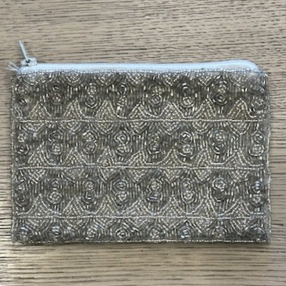 Amanda Smith silver beaded pochette vintage
